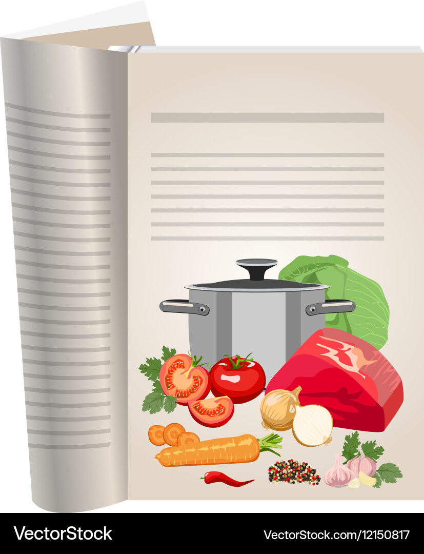 Template pages of a cookbook vector image