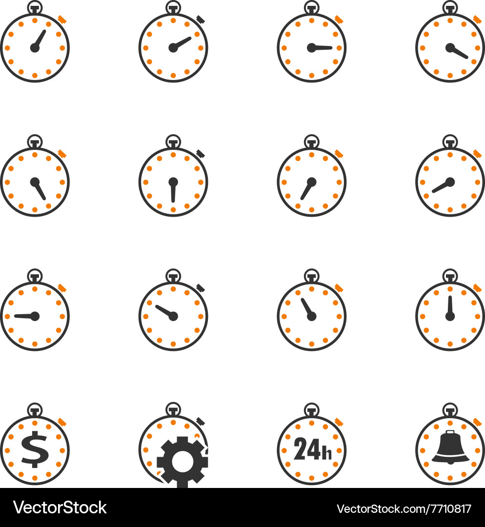 Timer icon set vector image