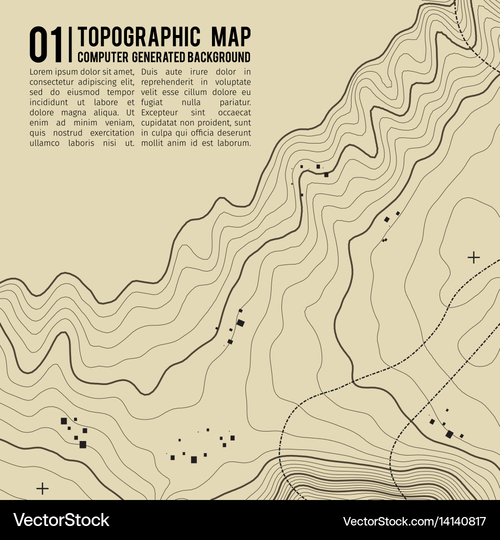 Topographic map background with space for copy Vector Image