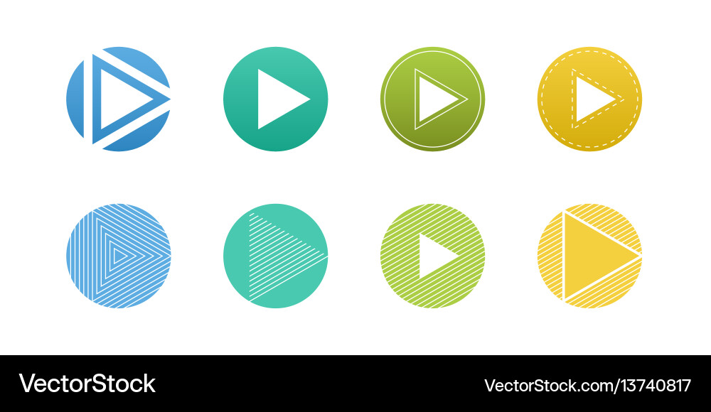 Ui interface button play media internet isolated Ui interface button play media internet isolated vector image