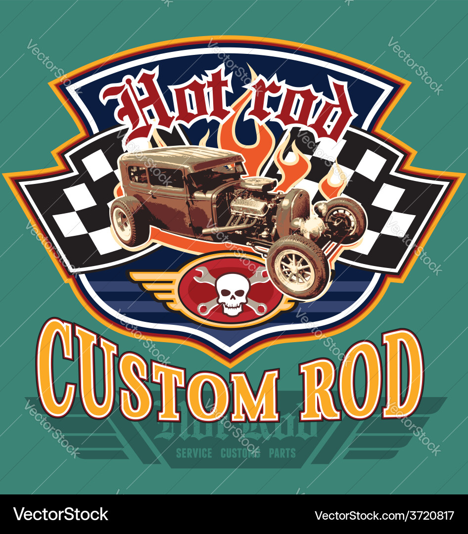 Vintage Hot Rod Garage Vector Image