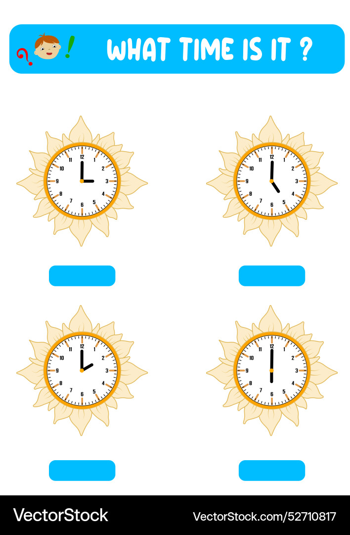 What time is it learning on the clock vector image