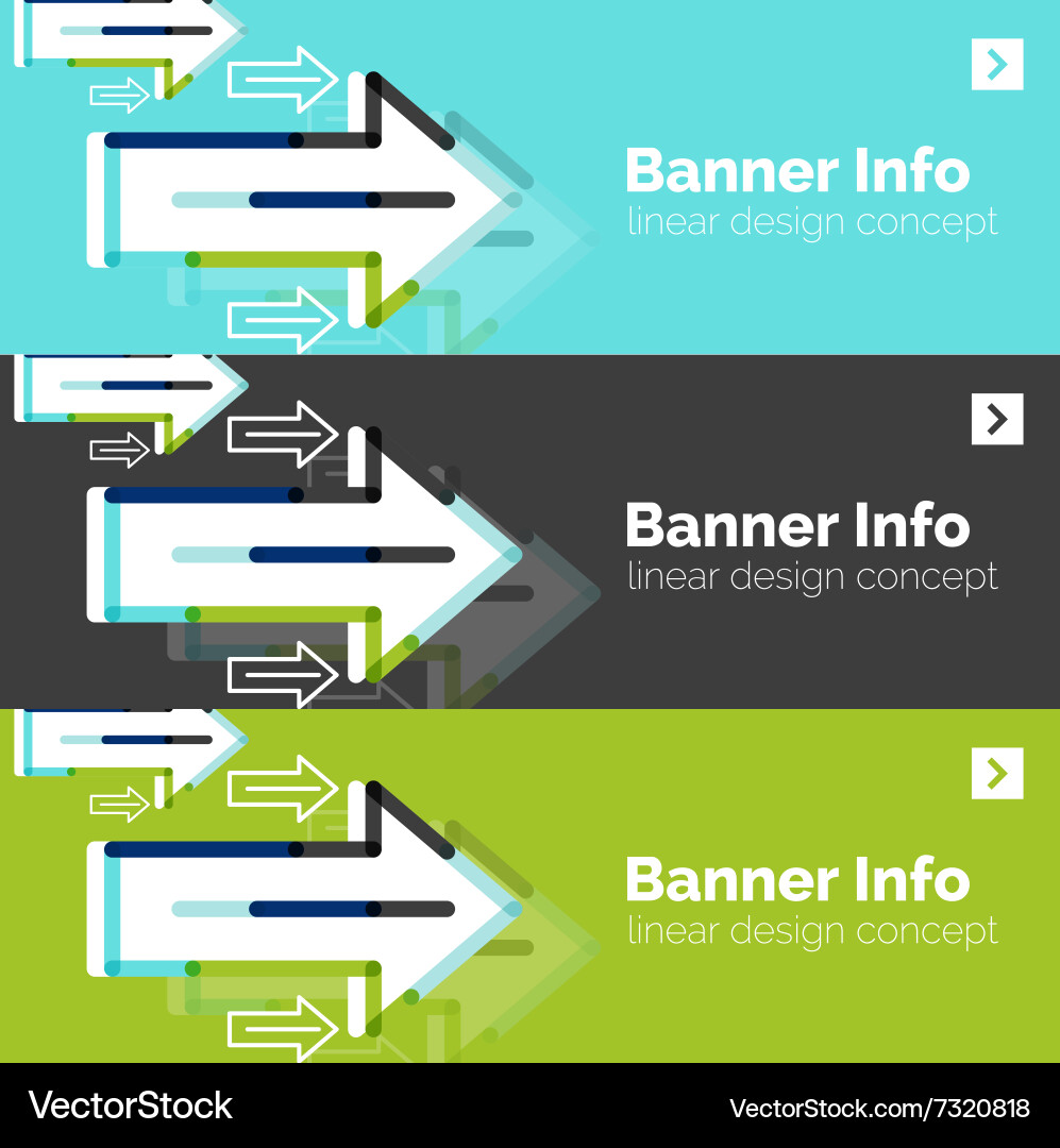 Abstract banner template with arrows linear Vector Image