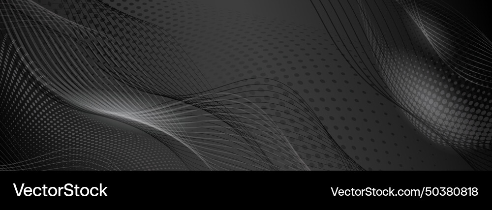 Abstract Halftone Dots & Curves vector image