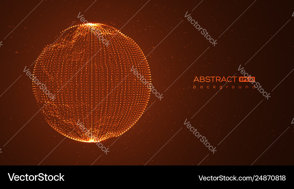 Abstract particles sphere with explosion effect Vector Image