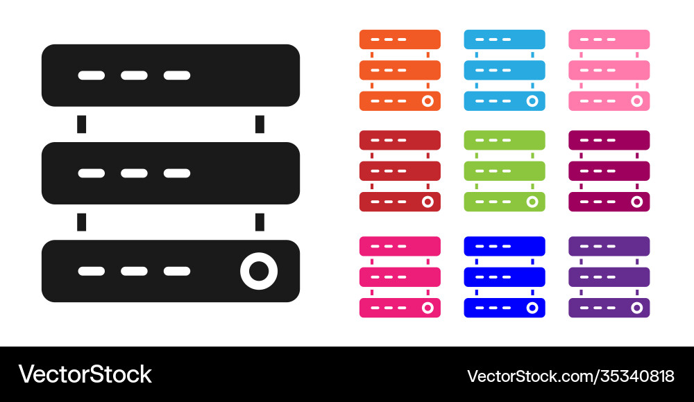 Black server data web hosting icon isolated Black server data web hosting icon isolated vector image