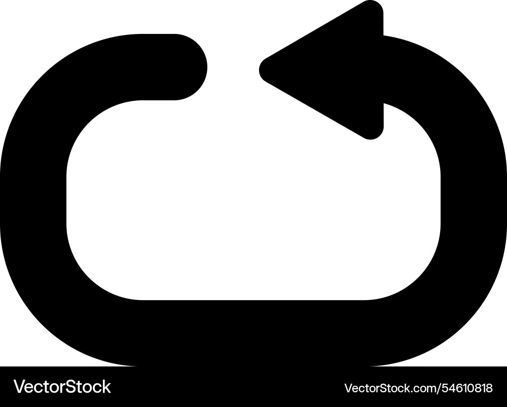 Black undo arrow creating a circular shape Black undo arrow creating a circular shape vector image