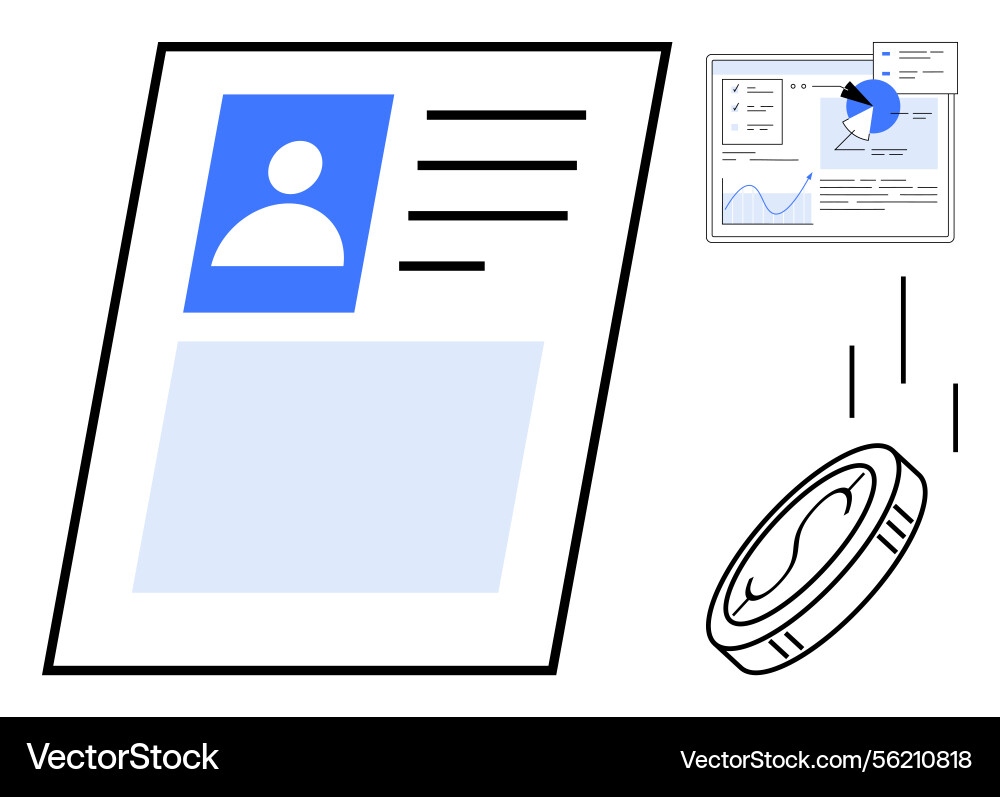 Digital profile management with analytics Vector Image