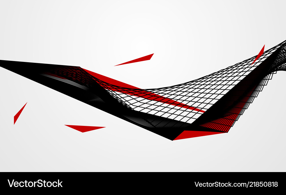 Dynamic Red and Black Abstract Lines vector image