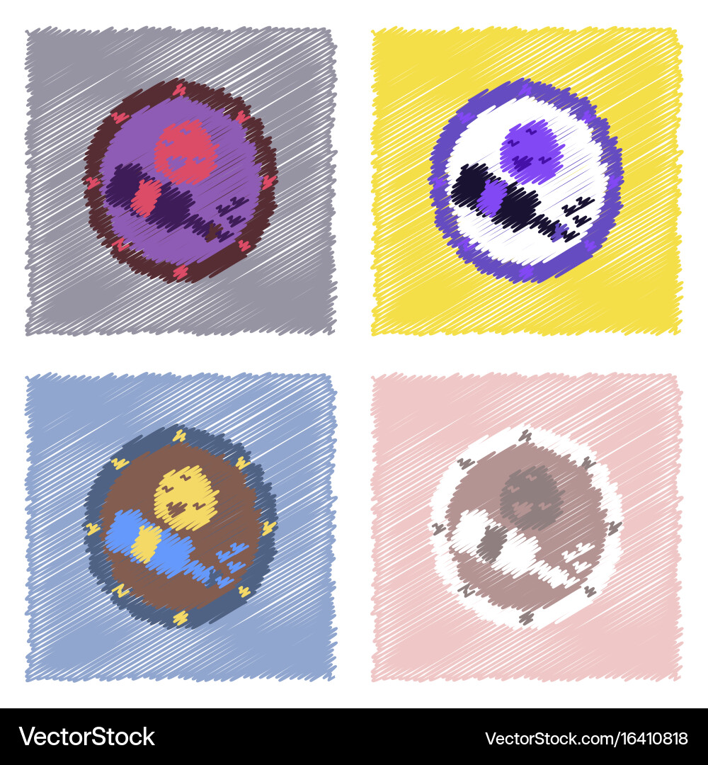 Flat icon design collection planet and bottle Vector Image