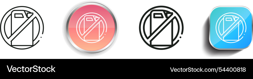 Gasoline icon thin linear regular and button vector image