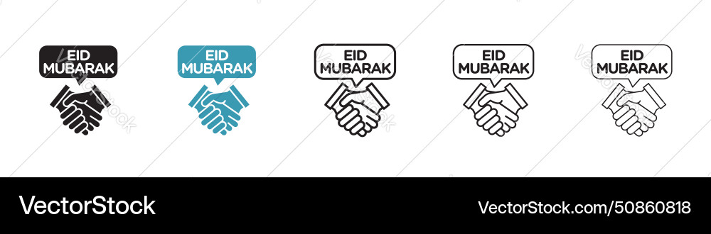 Handshaking icon set partnership shake hand Vector Image