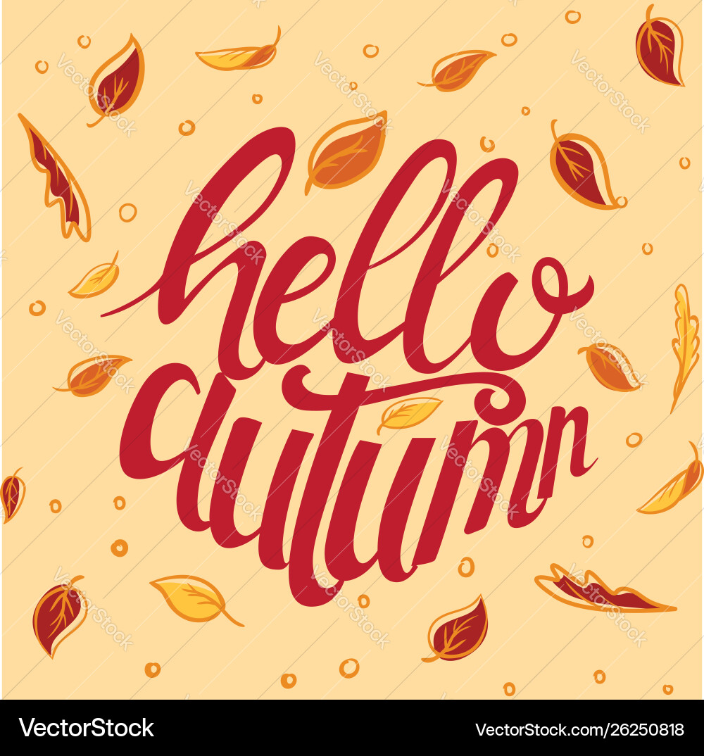 Hello autumn custom typography Hello autumn custom typography vector image