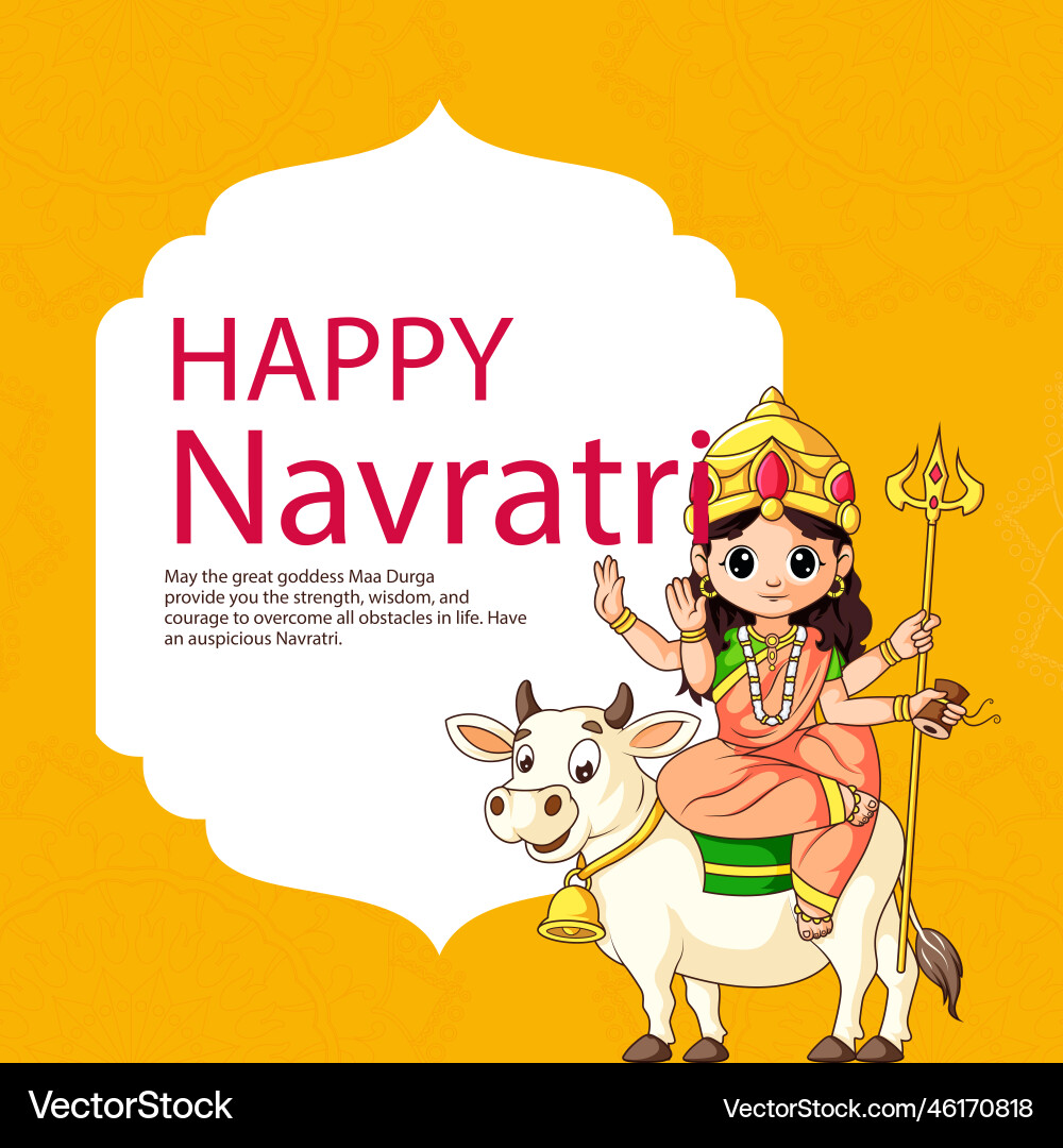 Indian hindu festival happy navratri banner design Indian hindu festival happy navratri banner design vector image