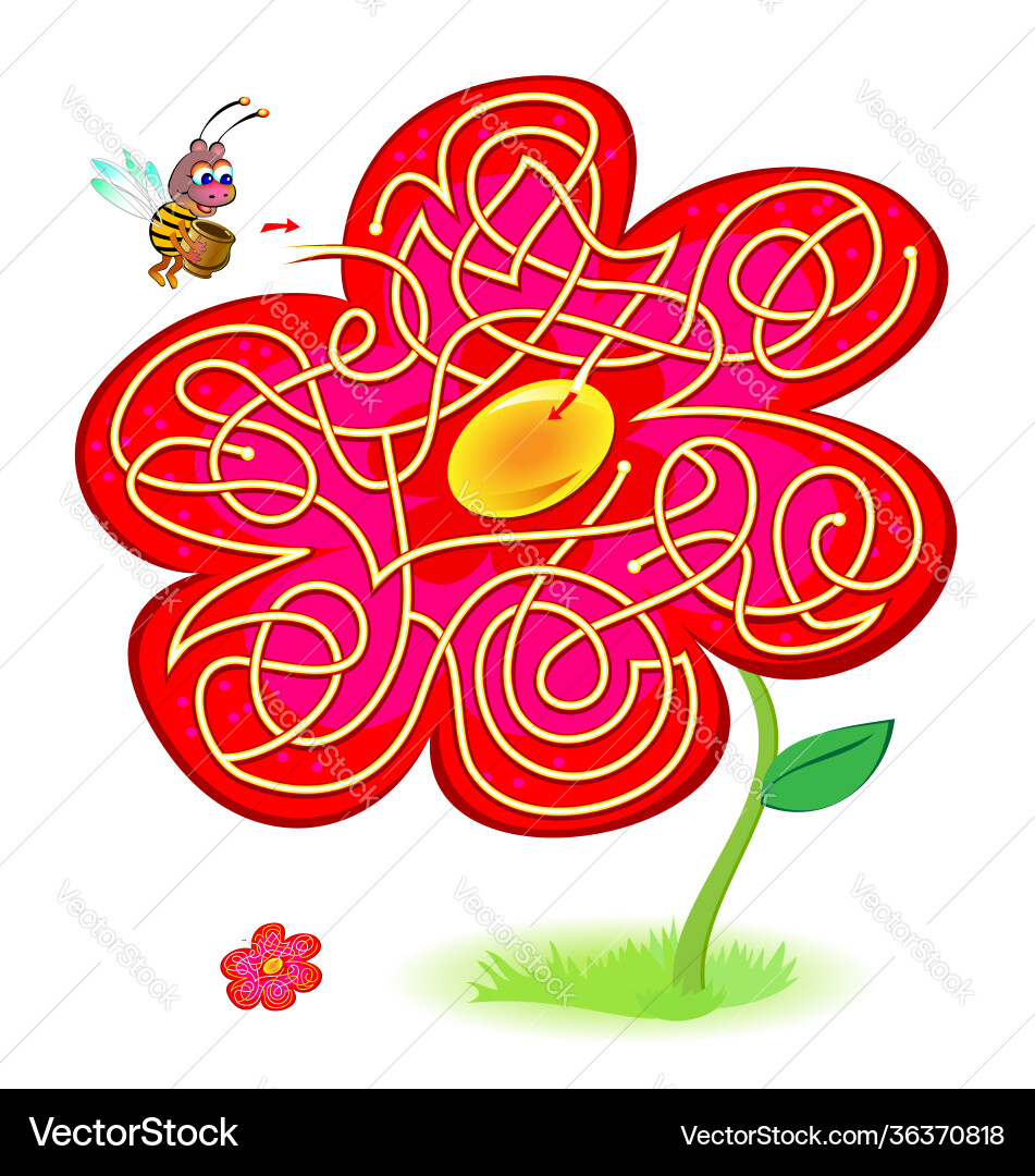 Logic puzzle game with labyrinth for children Logic puzzle game with labyrinth for children vector image