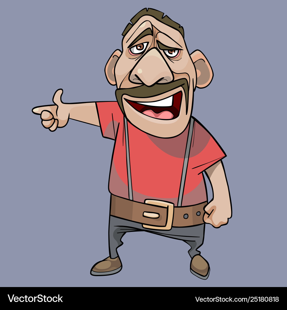 Man Gesturing with Pointing Hand vector image