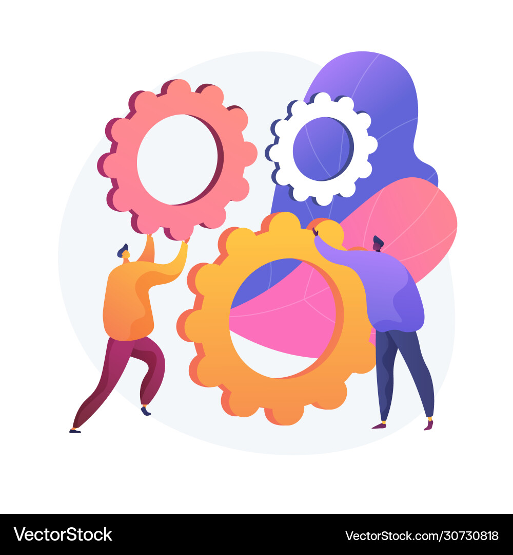 Mechanism teamwork concept metaphor Mechanism teamwork concept metaphor Vector Image