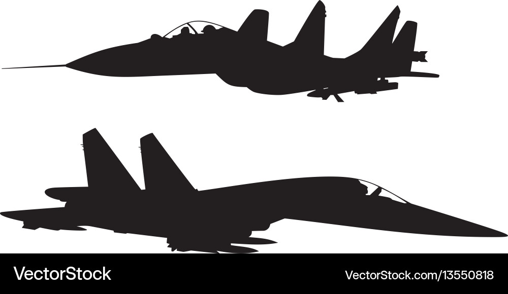 Military Fighter Jet Silhouette vector image