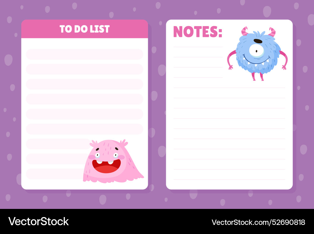 Note card with funny monster character and mutant Note card with funny monster character and mutant vector image