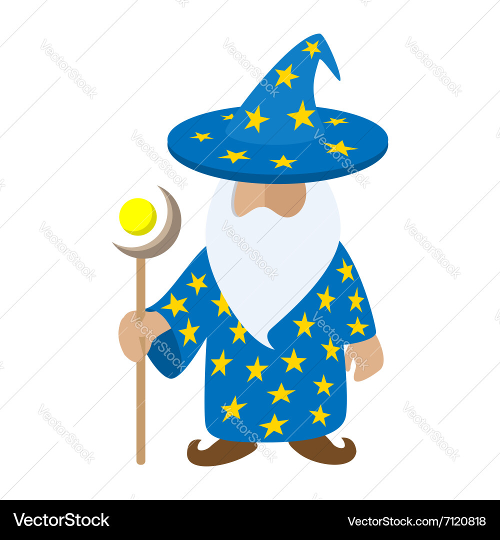 Old wizard cartoon character – Royalty-Free Vector | VectorStock