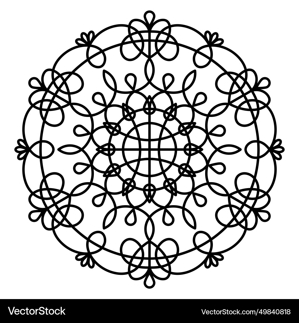 Round abstract linear pattern Vector Image
