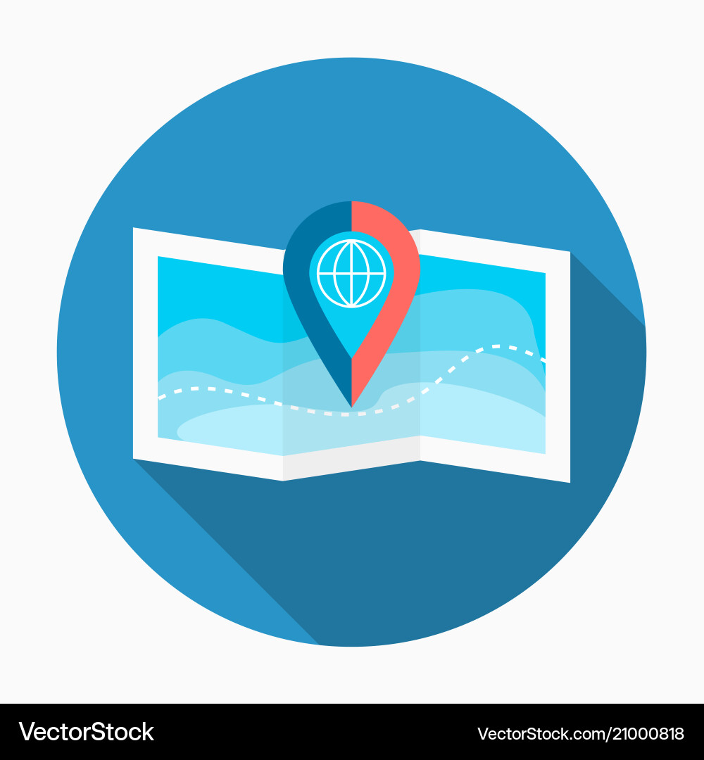 Sea map with pin Vector Image