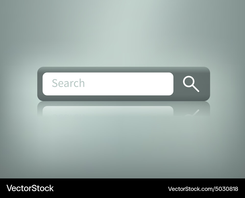 Search button with reflection Vector Image