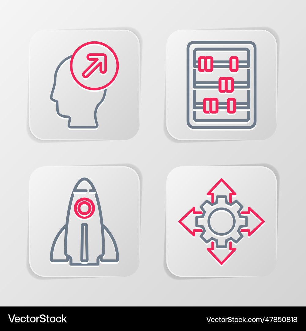 Set line project team base startup Set line project team base startup vector image