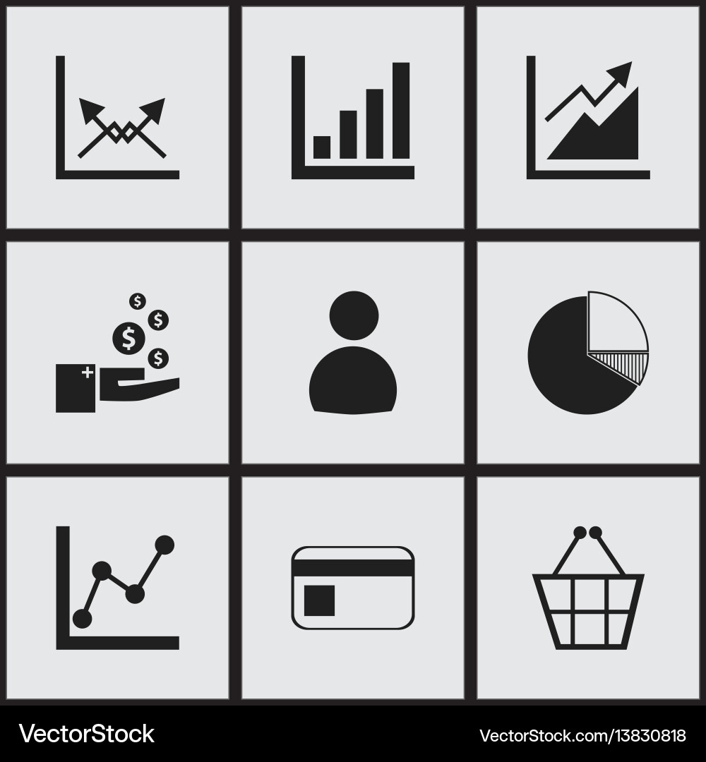 Set of 9 editable logical icons includes symbols Set of 9 editable logical icons includes symbols vector image