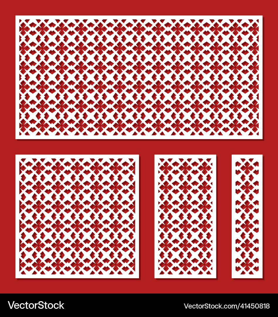 Set of square rectangular panels lattice Set of square rectangular panels lattice vector image