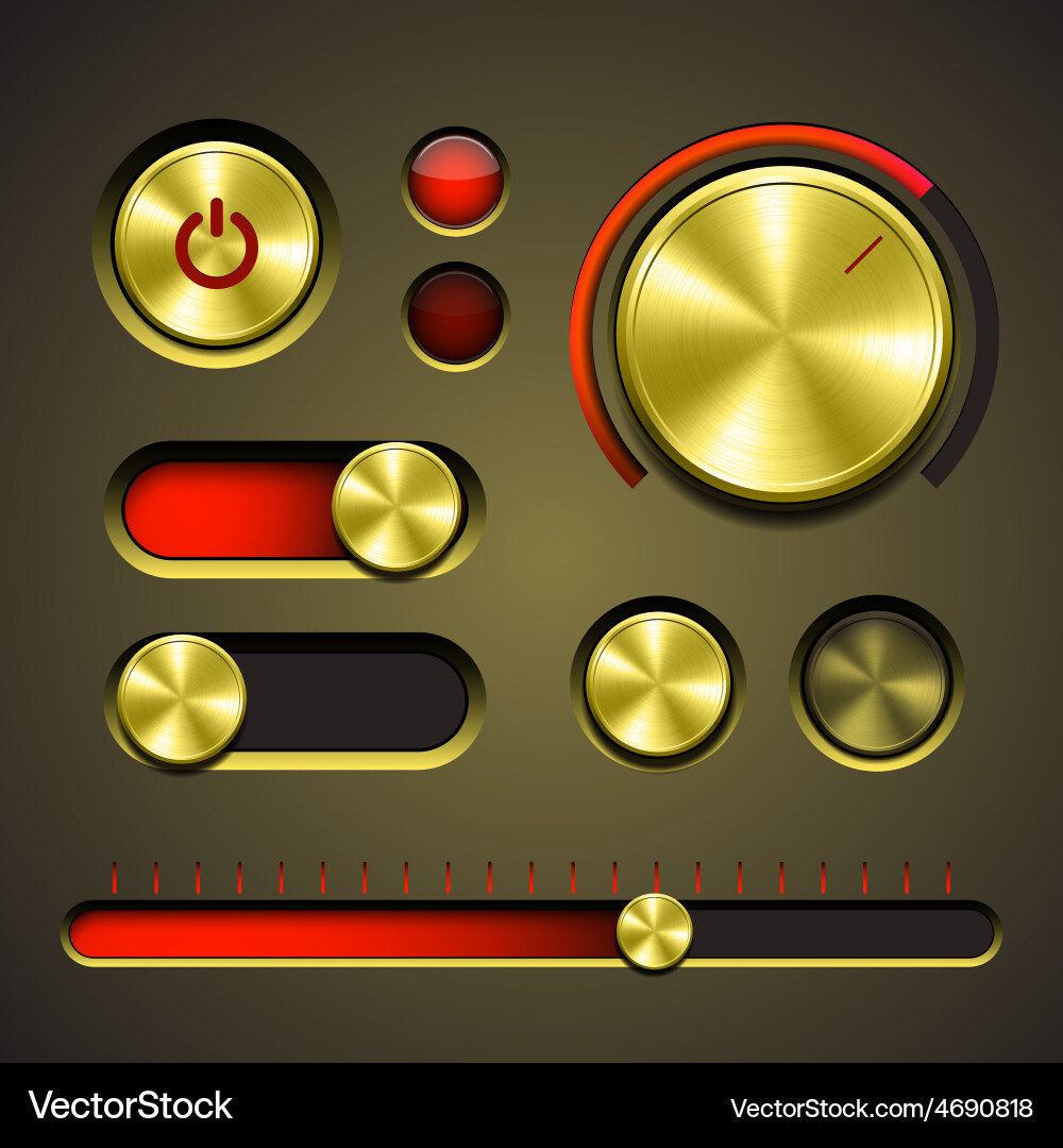 Set of the detailed ui elements vector image