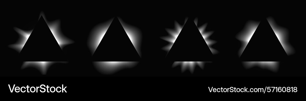 Set of triangle illuminate light frames Set of triangle illuminate light frames vector image