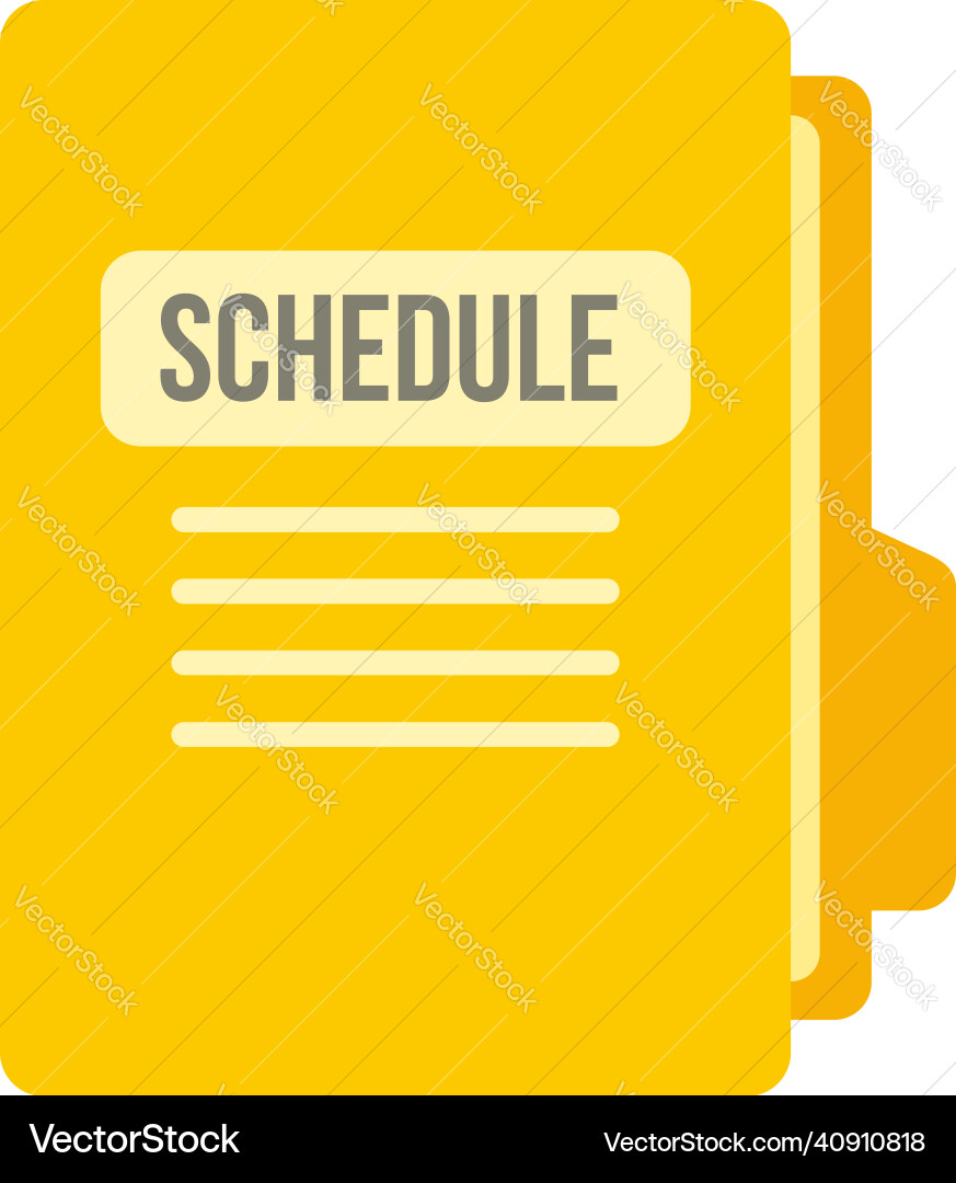 Syllabus folder schedule icon flat isolated Syllabus folder schedule icon flat isolated vector image