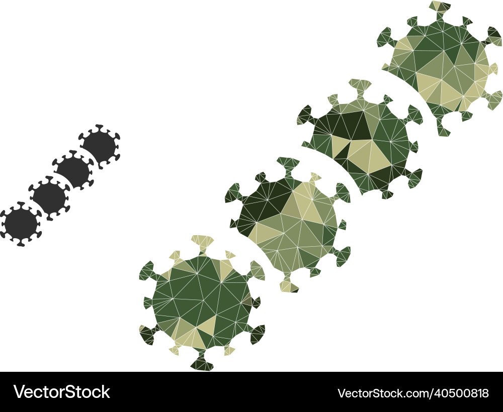 Triangulated mosaic virus blockchain icon in khaki Triangulated mosaic virus blockchain icon in khaki vector image