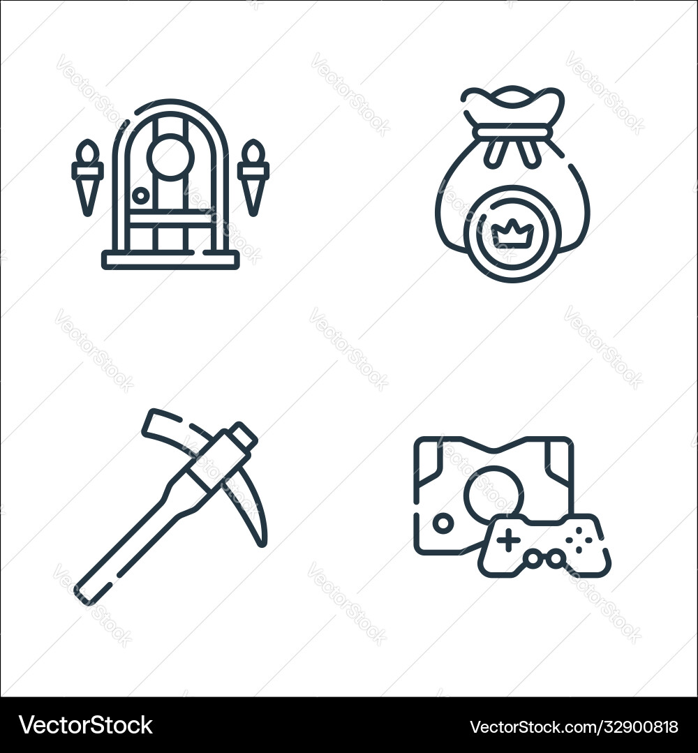 Videogame line icons linear set quality Videogame line icons linear set quality vector image