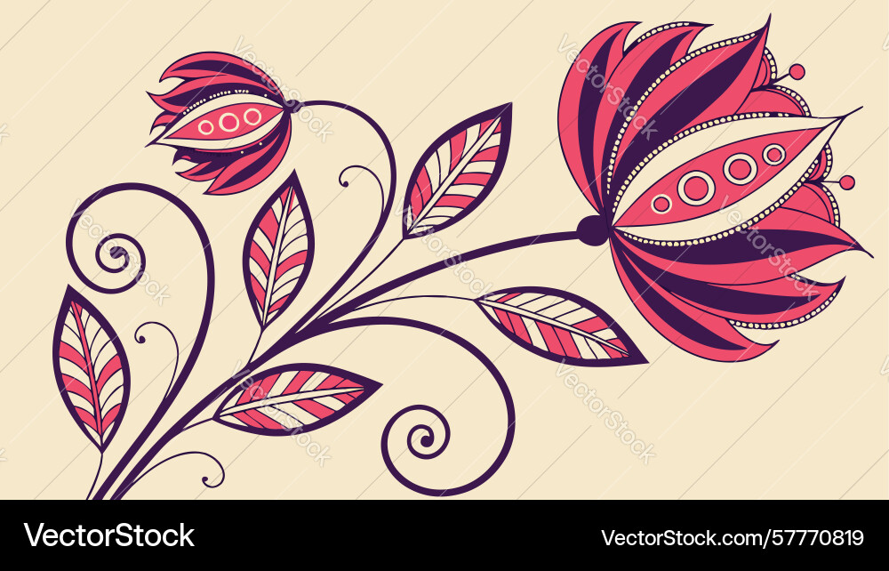 Abstract floral design with intricate patterns Vector Image