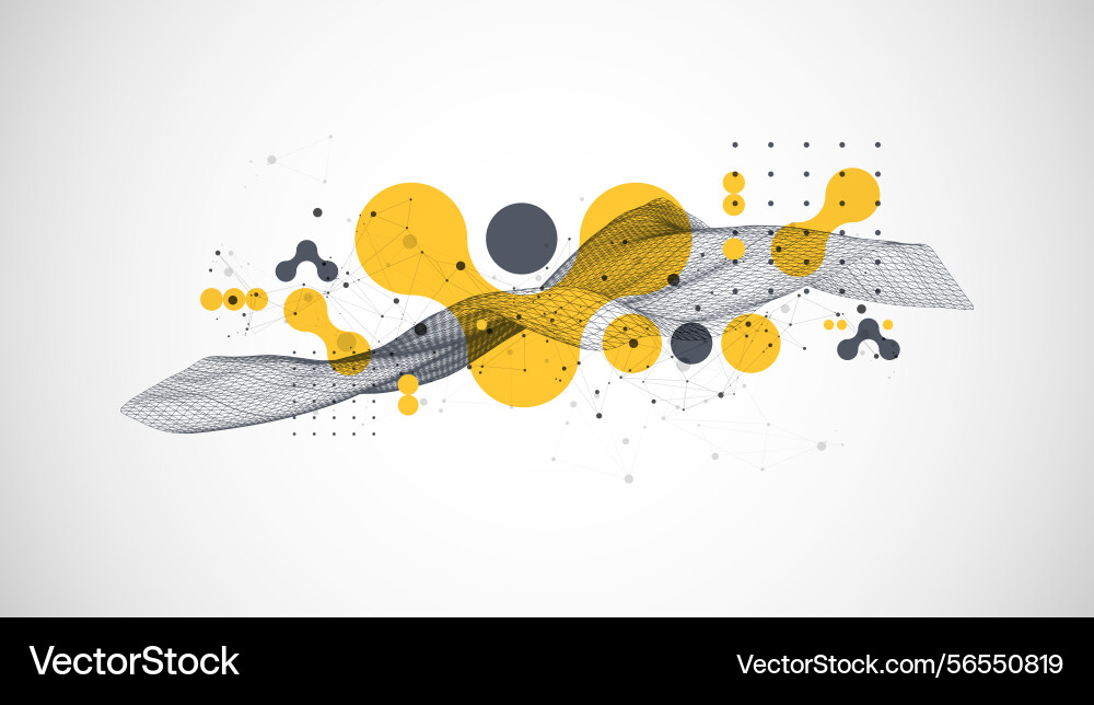 Abstract wave is made in a frame style template vector image