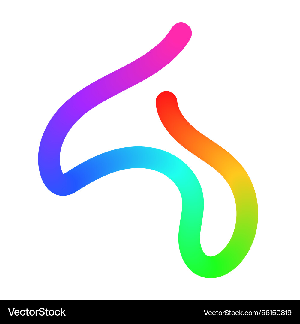 Abstract wavy lines with colorful gradient ribbon Abstract wavy lines with colorful gradient ribbon Vector Image
