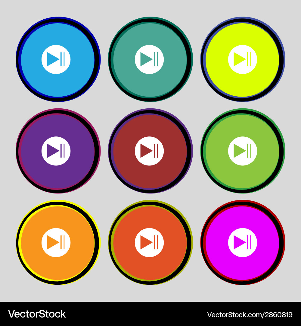 Arrow sign icon next button navigation symbol set vector image