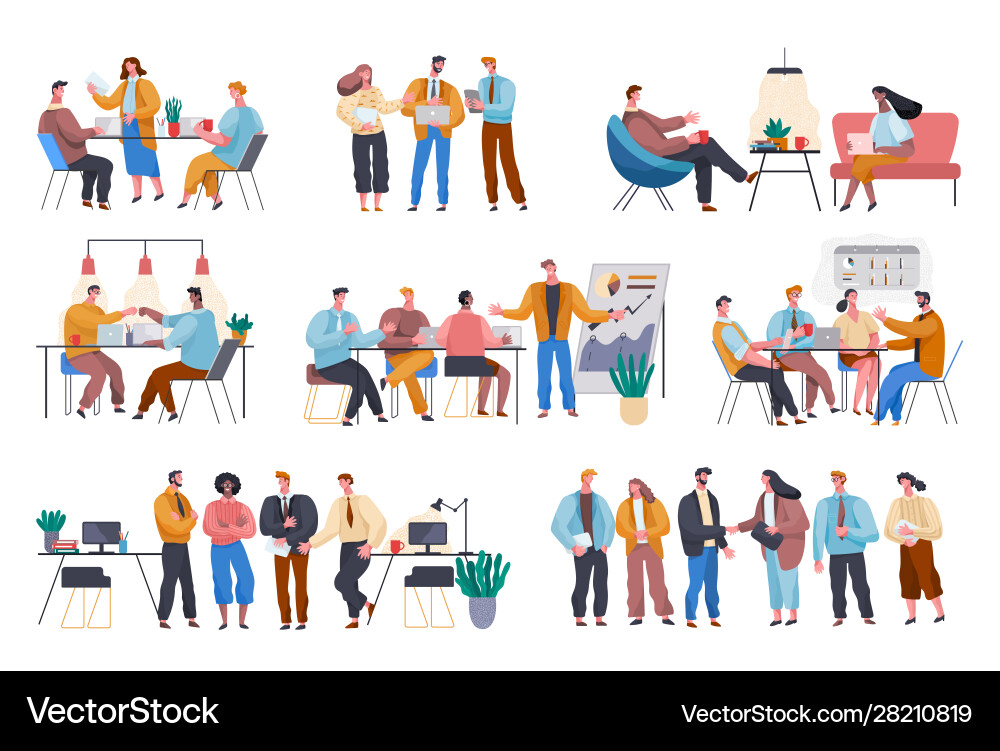 Business conference people in office at meeting Business conference people in office at meeting vector image