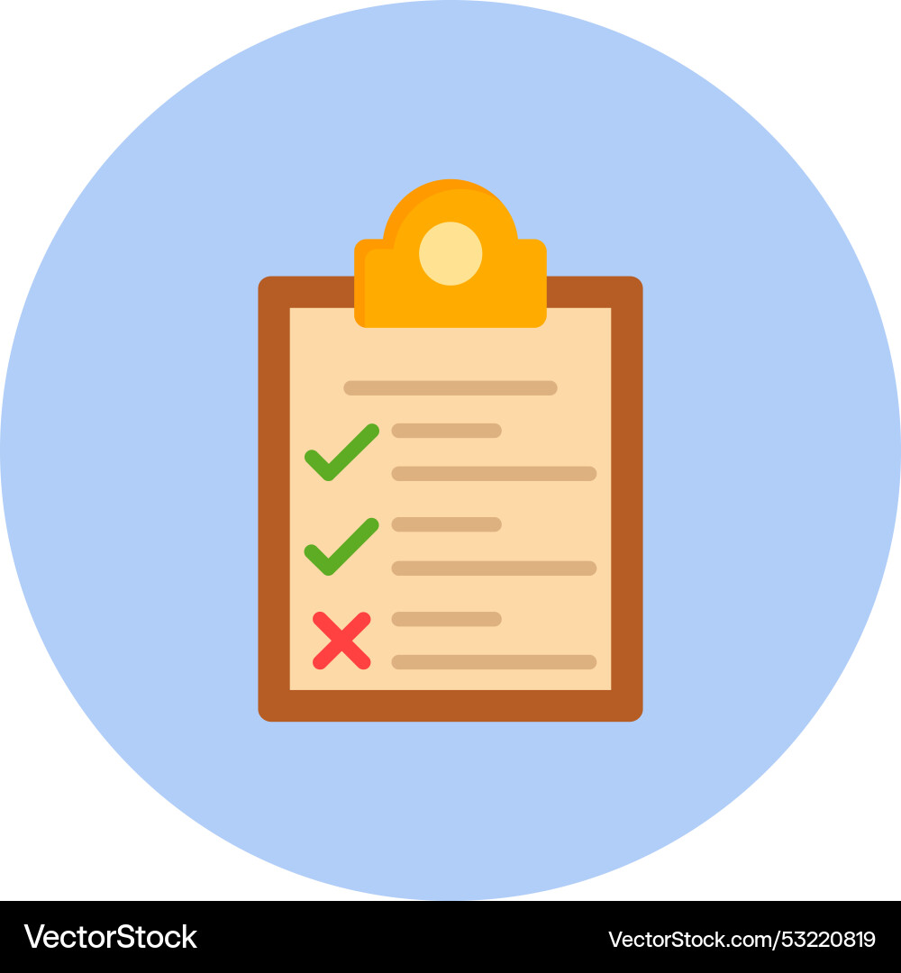 Check list flat circle icon Vector Image