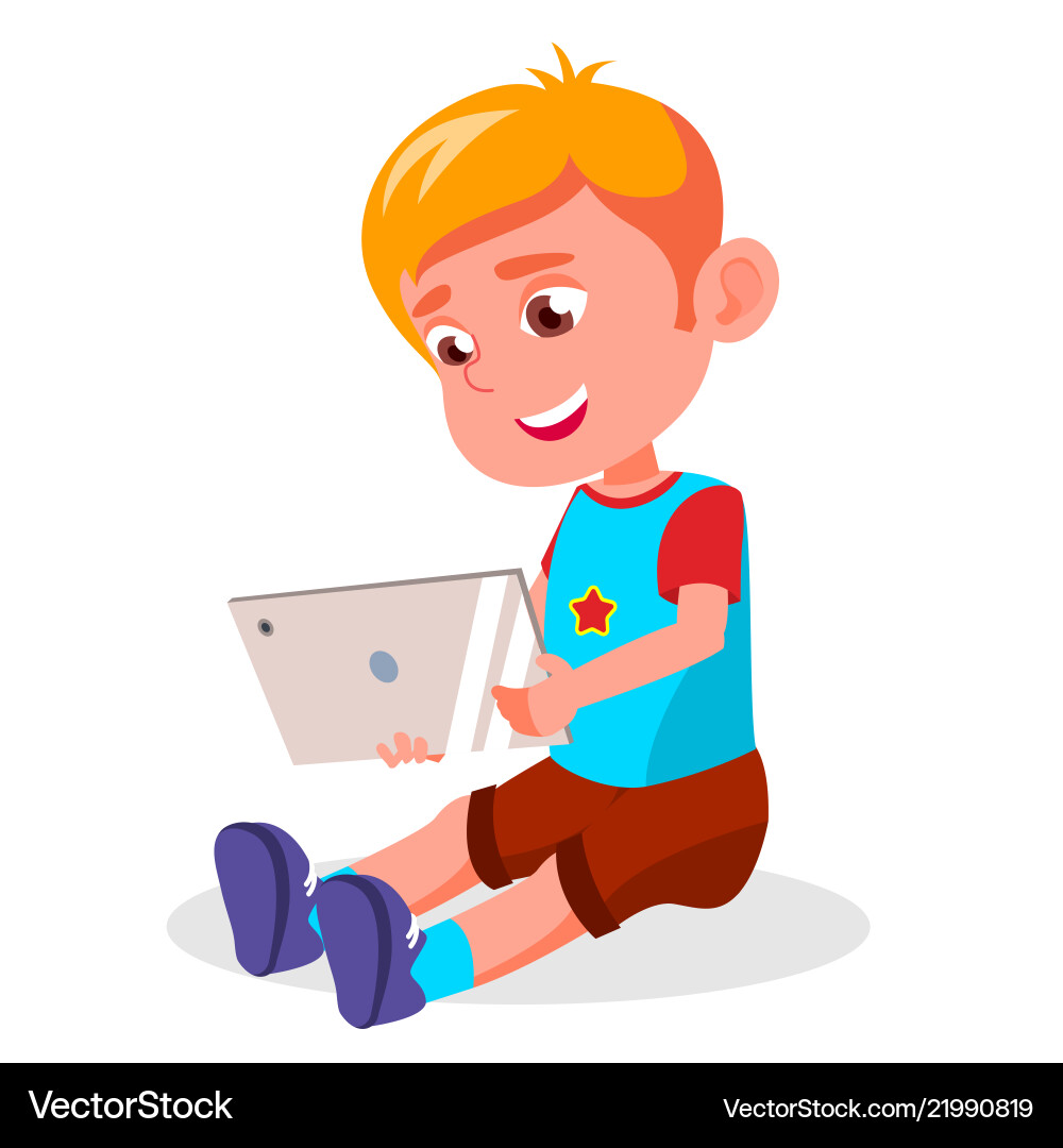 Child's Screen Time Dependency vector image
