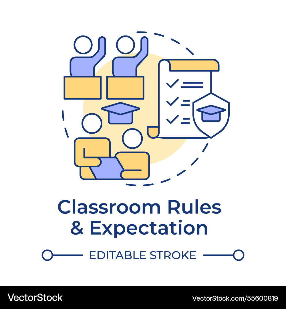 Classroom rules and expectation multi color Vector Image
