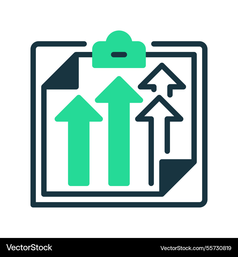 Clipboard with arrow up line icon universal Clipboard with arrow up line icon universal vector image