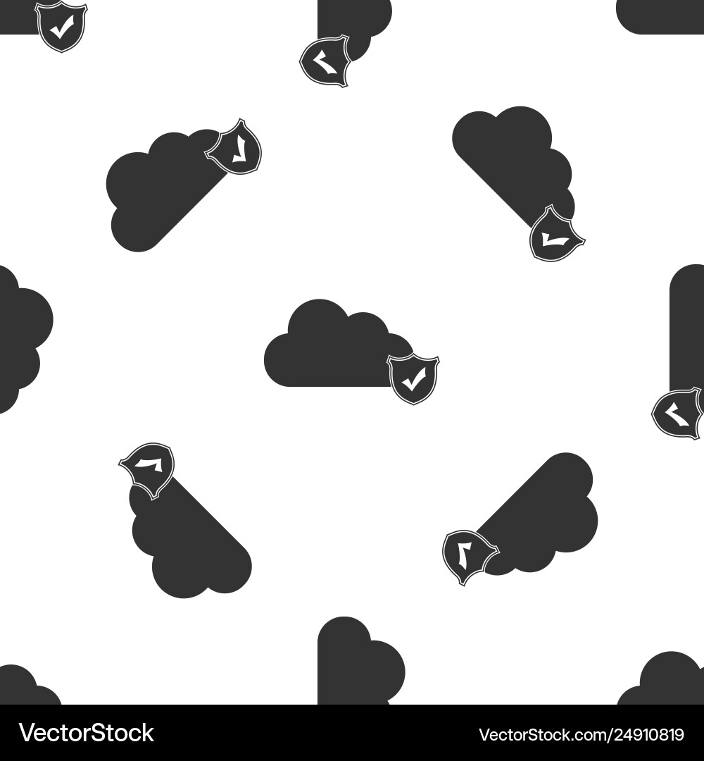 Cloud and shield with check mark icon isolated Cloud and shield with check mark icon isolated vector image