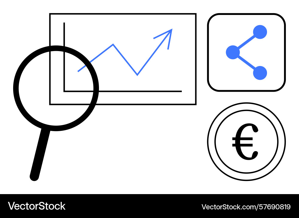 Data analysis with growth chart sharing tool Vector Image
