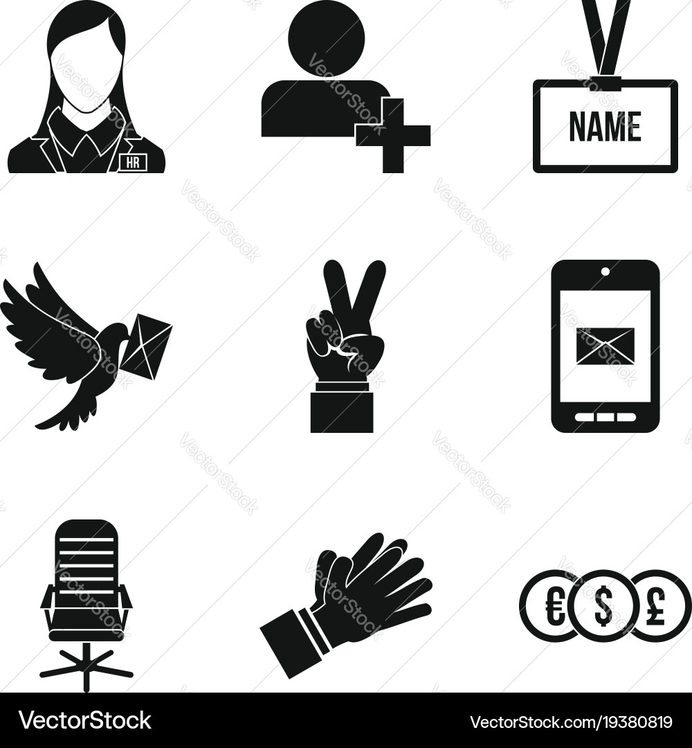 Dialog icons set simple style Vector Image