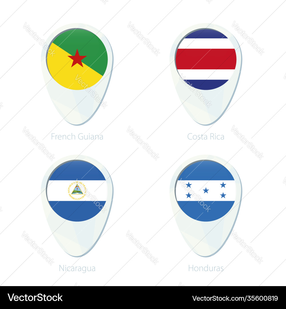 French guiana costa rica nicaragua honduras flag French guiana costa rica nicaragua honduras flag vector image