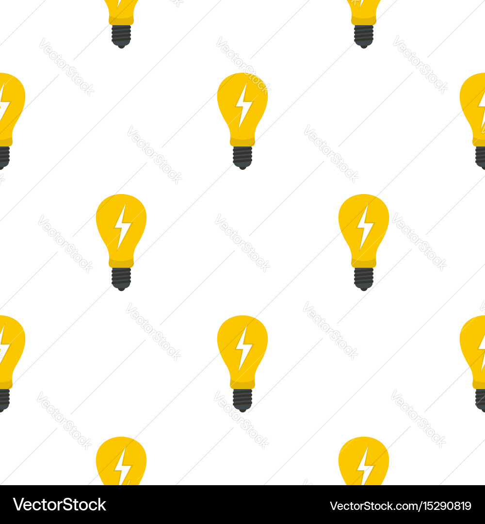 Light bulb with lightning inside pattern flat vector image