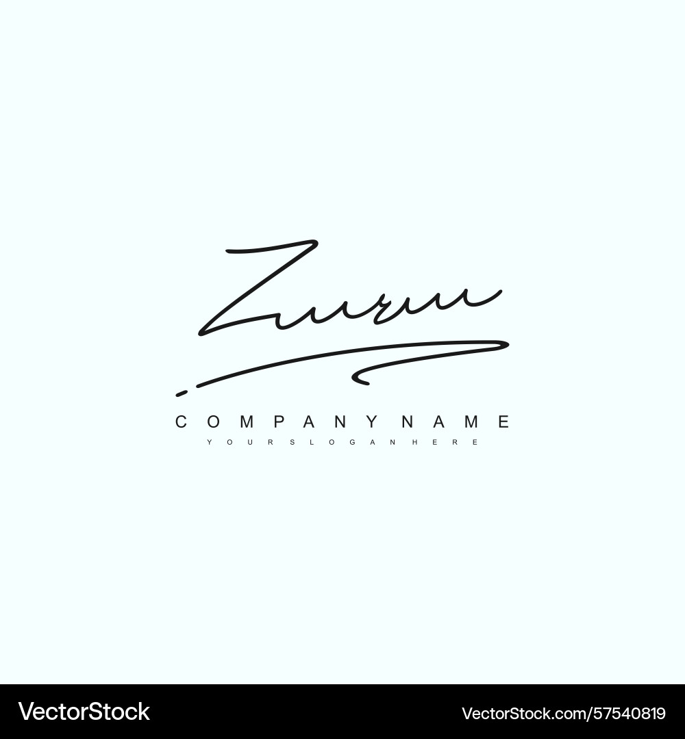 Minimal signature logo design with zr initials Minimal signature logo design with zr initials Vector Image